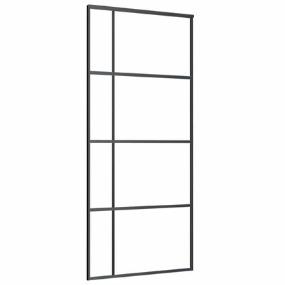 Porta Scorrevole con Ferramenta Nera 90x205 cm in Vetro ESG | homemem39