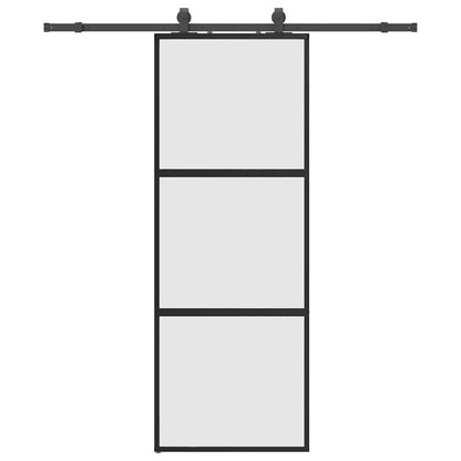 Porta Scorrevole Set Ferramenta Nera 76x205 cm Vetro Temperato | homemem39