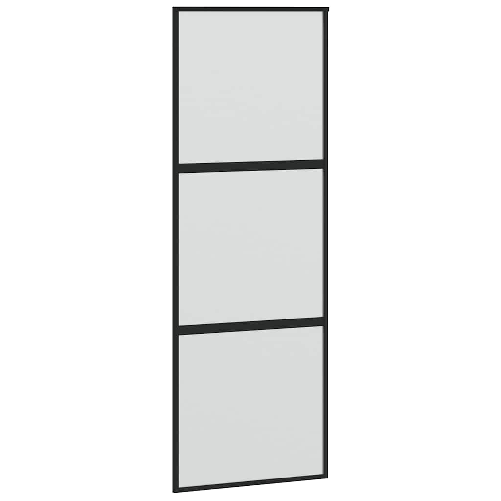 Porta Scorrevole Set Ferramenta Nera 76x205 cm Vetro Temperato | homemem39