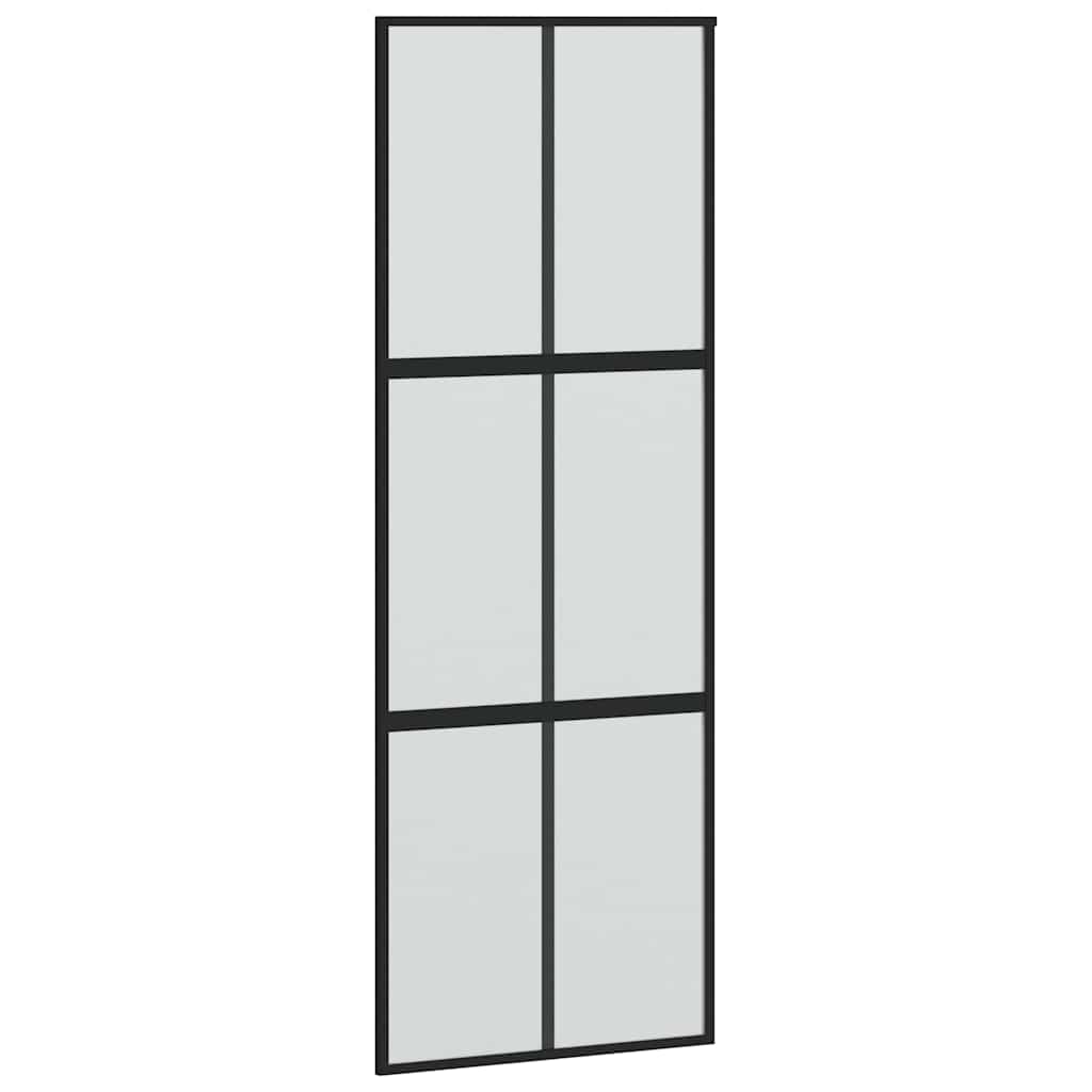 Porta Scorrevole Set Ferramenta Nera 76x205 cm Vetro Temperato | homemem39