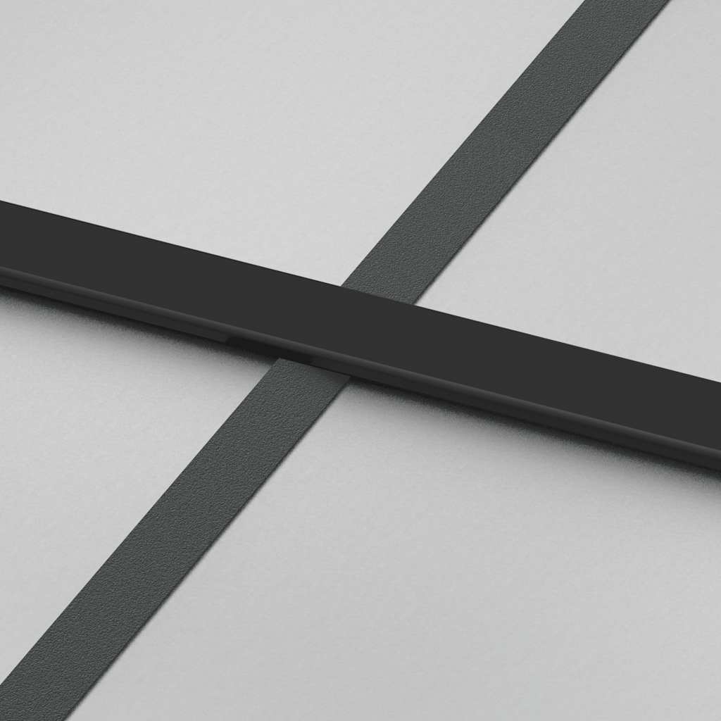 Porta Scorrevole Set Ferramenta Nera 90x205 cm Vetro Temperato