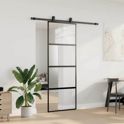 Porta Scorrevole Set Ferramenta Nera 76x205 cm Vetro Temperato | homemem39