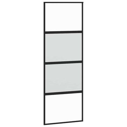 Porta Scorrevole Set Ferramenta Nera 76x205 cm Vetro Temperato | homemem39