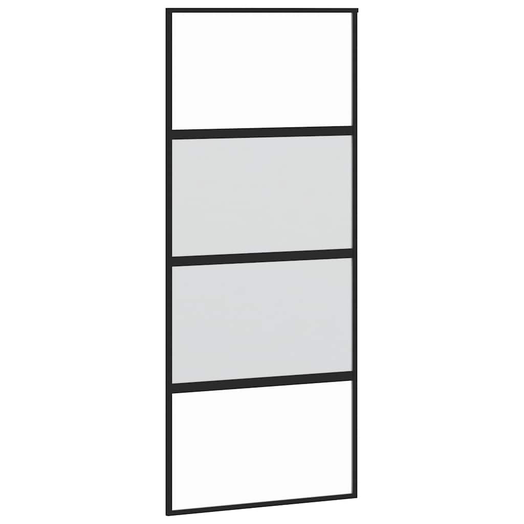 Porta Scorrevole Set Ferramenta Nera 90x205 cm Vetro Temperato | homemem39