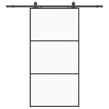 Porta Scorrevole con Ferramenta Nera 102x205 cm in Vetro ESG | homemem39