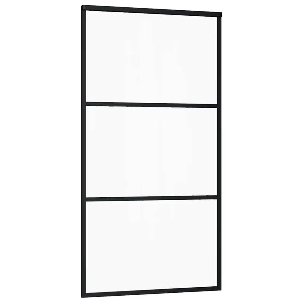 Porta Scorrevole con Ferramenta Nera 102x205 cm in Vetro ESG | homemem39