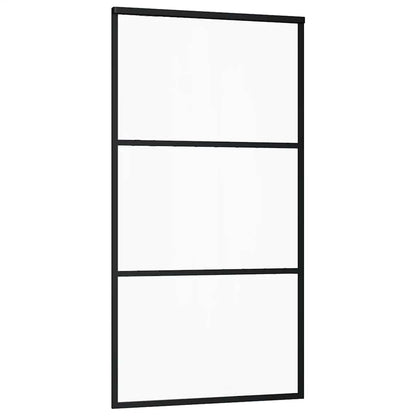 Porta Scorrevole con Ferramenta Nera 102x205 cm in Vetro ESG | homemem39