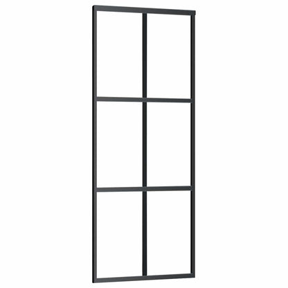 Porta Scorrevole con Ferramenta Nera 76x205 cm in Vetro ESG | homemem39