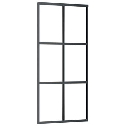 Porta Scorrevole con Ferramenta Nera 90x205 cm in Vetro ESG | homemem39