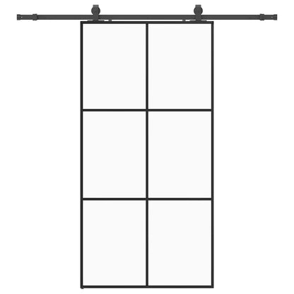 Porta Scorrevole con Ferramenta Nera 102x205 cm in Vetro ESG | homemem39