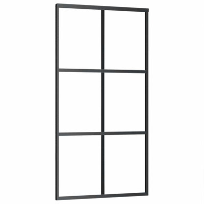 Porta Scorrevole con Ferramenta Nera 102x205 cm in Vetro ESG | homemem39