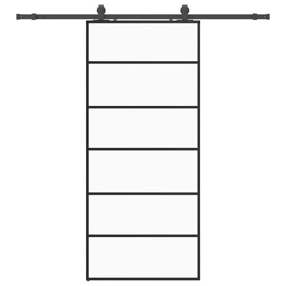 Porta Scorrevole con Ferramenta Nera 90x205 cm in Vetro ESG | homemem39