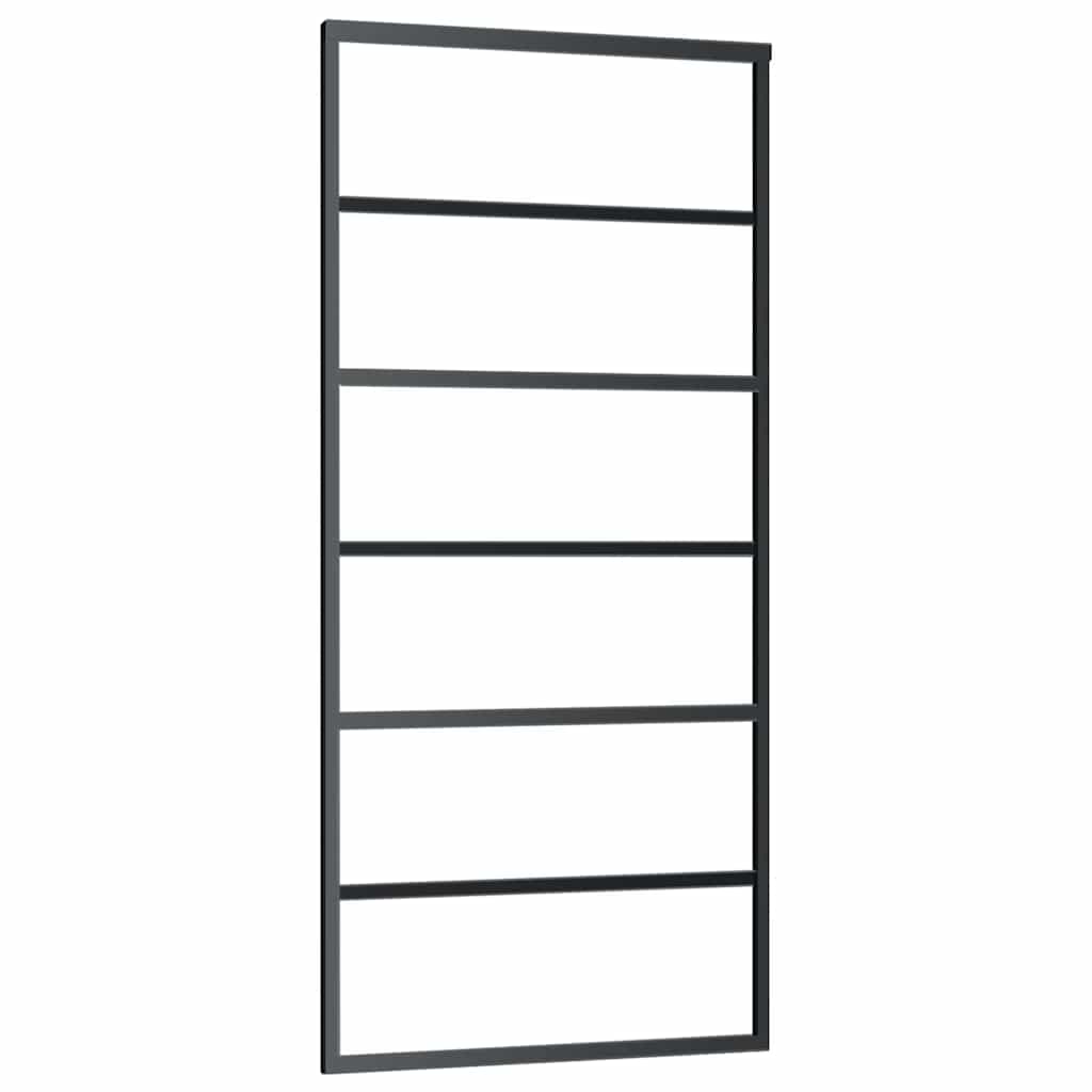Porta Scorrevole con Ferramenta Nera 90x205 cm in Vetro ESG | homemem39