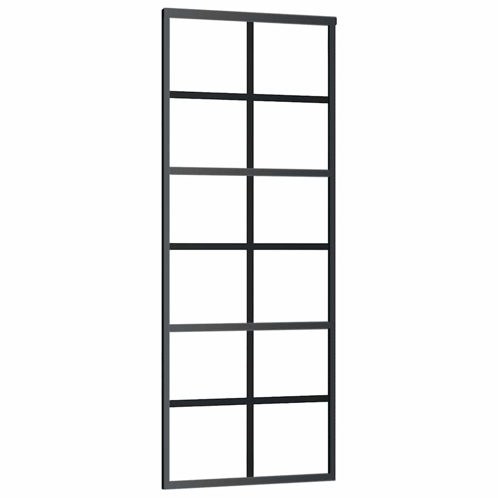 Porta Scorrevole con Ferramenta Nera 76x205 cm in Vetro ESG | homemem39