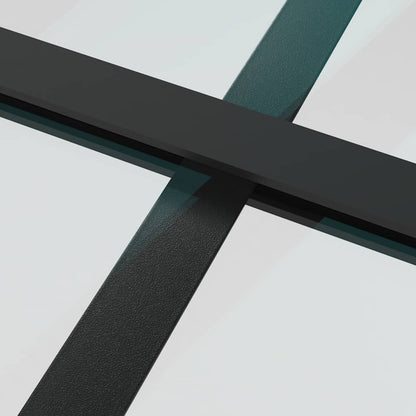 Porta Scorrevole con Ferramenta Nera 76x205 cm in Vetro ESG | homemem39