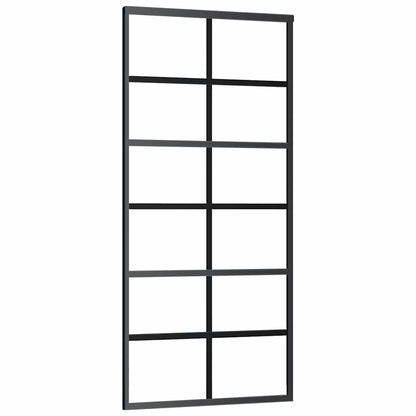 Porta Scorrevole con Ferramenta Nera 90x205 cm in Vetro ESG | homemem39
