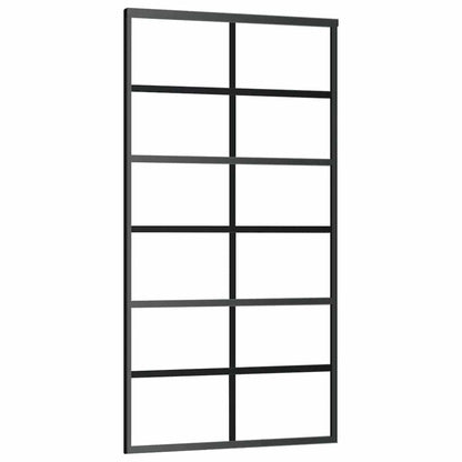 Porta Scorrevole con Ferramenta Nera 102x205 cm in Vetro ESG | homemem39