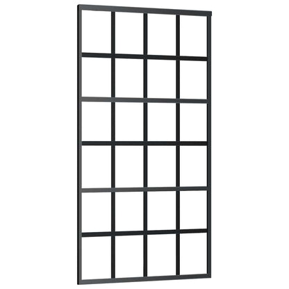 Porta Scorrevole con Ferramenta Nera 102x205 cm in Vetro ESG
