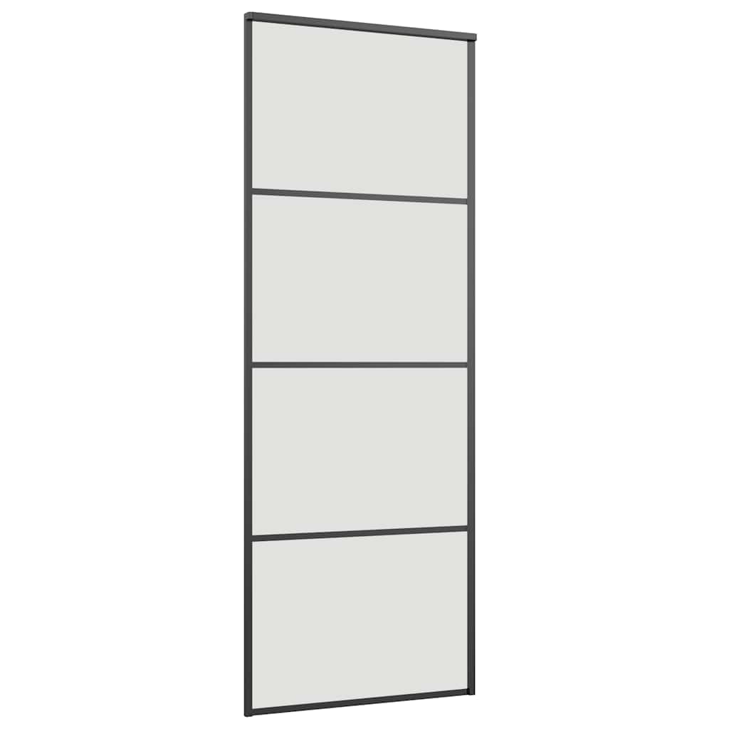 Porta Scorrevole con Ferramenta Nera 76x205 cm in Vetro ESG | homemem39