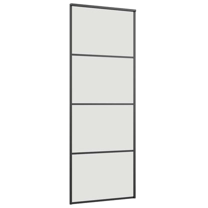 Porta Scorrevole con Ferramenta Nera 76x205 cm in Vetro ESG | homemem39