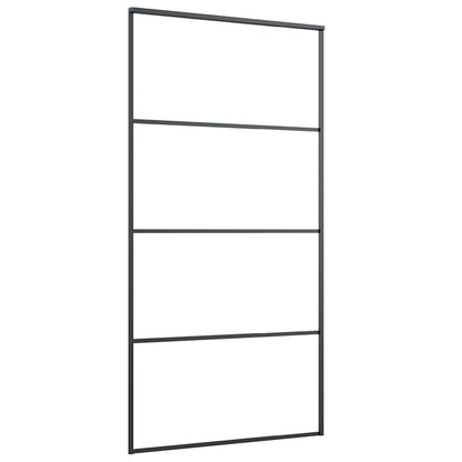 Porta Scorrevole con Ferramenta Nera 102,5x205 cm in Vetro ESG | homemem39