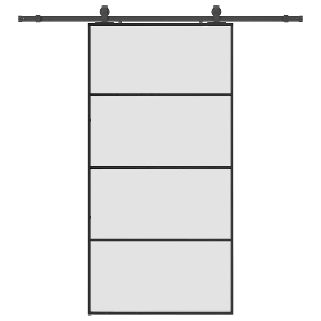 Porta Scorrevole con Ferramenta Nera 102,5x205 cm in Vetro ESG | homemem39