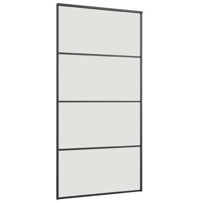 Porta Scorrevole con Ferramenta Nera 102,5x205 cm in Vetro ESG | homemem39
