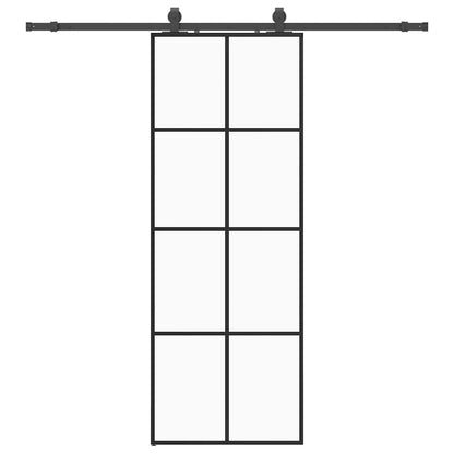Porta Scorrevole con Ferramenta Nera 76x205 cm in Vetro ESG | homemem39