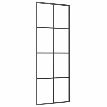 Porta Scorrevole con Ferramenta Nera 76x205 cm in Vetro ESG | homemem39