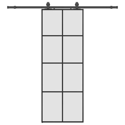 Porta Scorrevole con Ferramenta Nera 76x205 cm in Vetro ESG | homemem39
