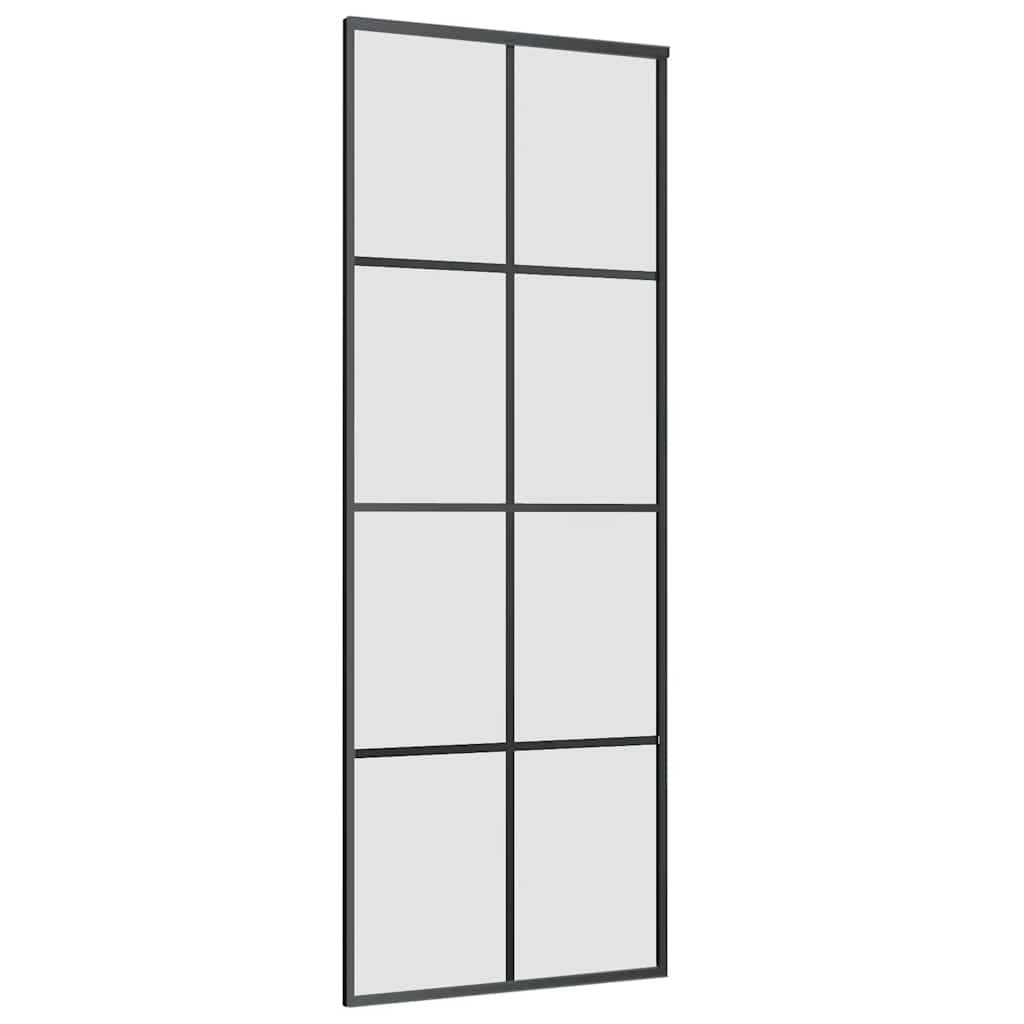 Porta Scorrevole con Ferramenta Nera 76x205 cm in Vetro ESG | homemem39