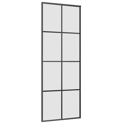 Porta Scorrevole con Ferramenta Nera 76x205 cm in Vetro ESG | homemem39