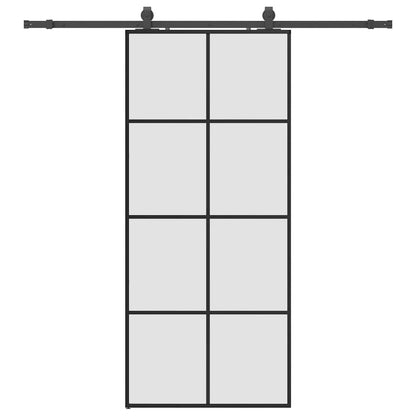 Porta Scorrevole con Ferramenta Nera 90x205 cm in Vetro ESG | homemem39