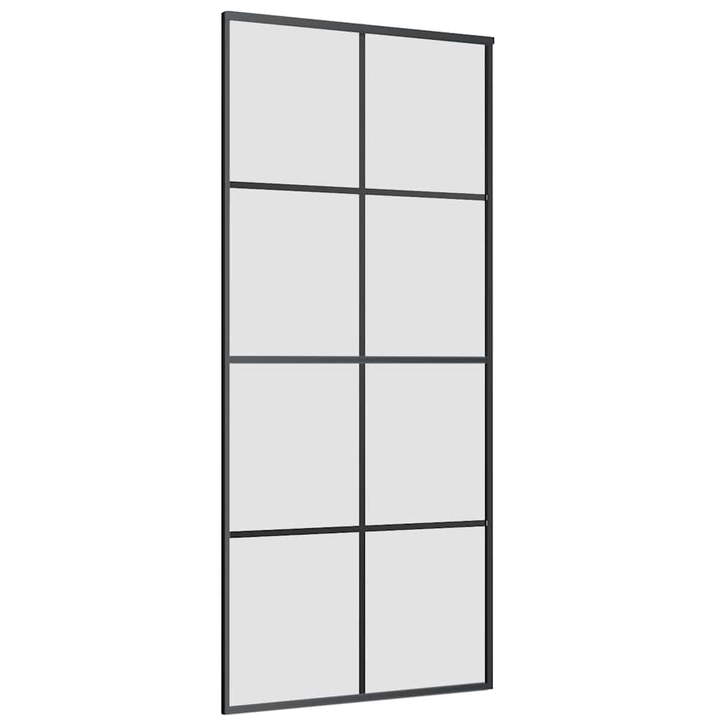 Porta Scorrevole con Ferramenta Nera 90x205 cm in Vetro ESG | homemem39