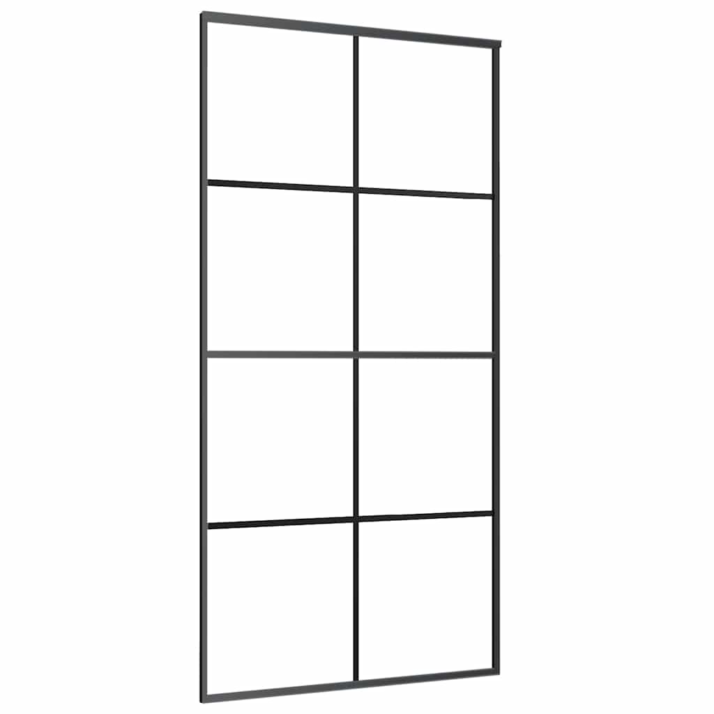 Porta Scorrevole con Ferramenta Nera 102,5x205 cm in Vetro ESG | homemem39