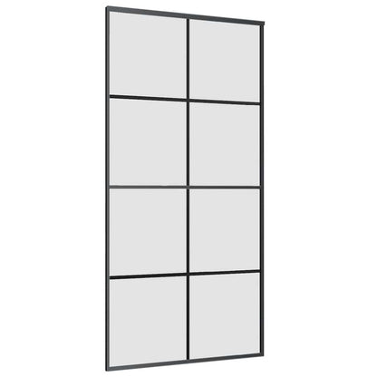 Porta Scorrevole con Ferramenta Nera 102,5x205 cm in Vetro ESG | homemem39