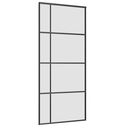 Porta Scorrevole con Ferramenta Nera 90x205 cm in Vetro ESG | homemem39