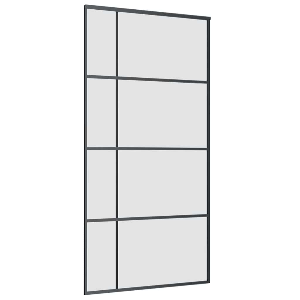 Porta Scorrevole con Ferramenta Nera 102,5x205 cm in Vetro ESG | homemem39