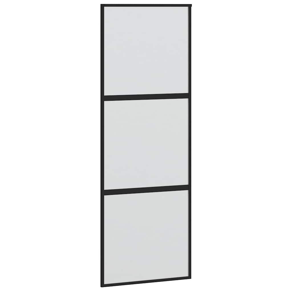 Porta Scorrevole Set Ferramenta Nera 76x205 cm Vetro Temperato | homemem39