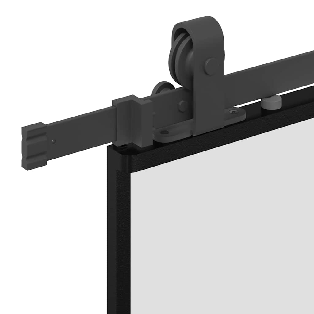 Porta Scorrevole Set Ferramenta Nera 90x205 cm Vetro Temperato | homemem39