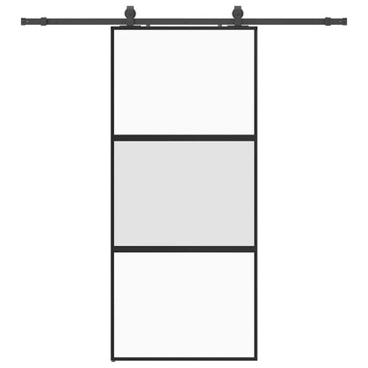 Porta Scorrevole Set Ferramenta Nera 90x205 cm Vetro Temperato | homemem39