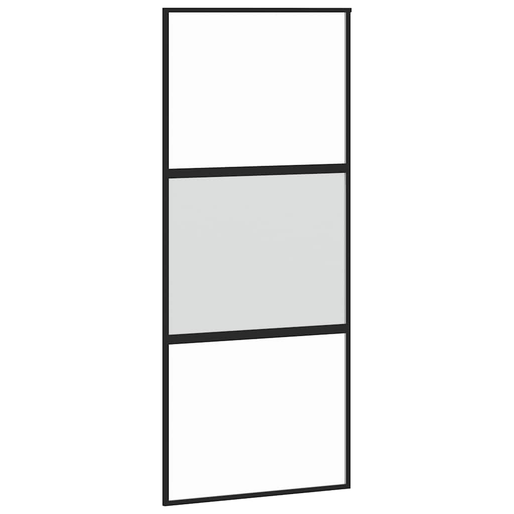 Porta Scorrevole Set Ferramenta Nera 90x205 cm Vetro Temperato | homemem39
