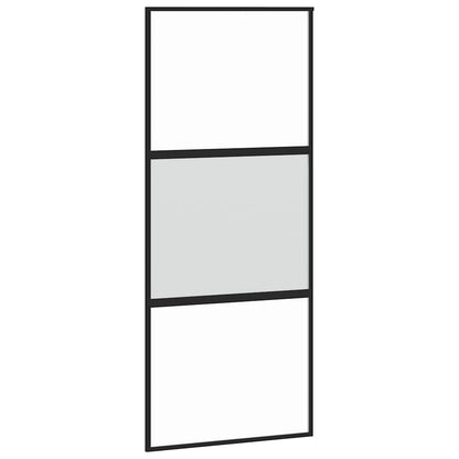 Porta Scorrevole Set Ferramenta Nera 90x205 cm Vetro Temperato | homemem39