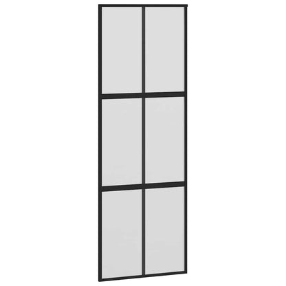 Porta Scorrevole Set Ferramenta Nera 76x205 cm Vetro Temperato | homemem39