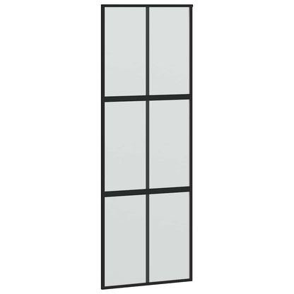 Porta Scorrevole Set Ferramenta Nera 90x205 cm Vetro Temperato | homemem39