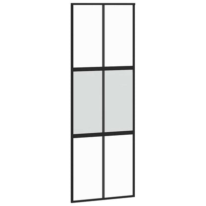 Porta Scorrevole Set Ferramenta Nera 76x205 cm Vetro Temperato | homemem39