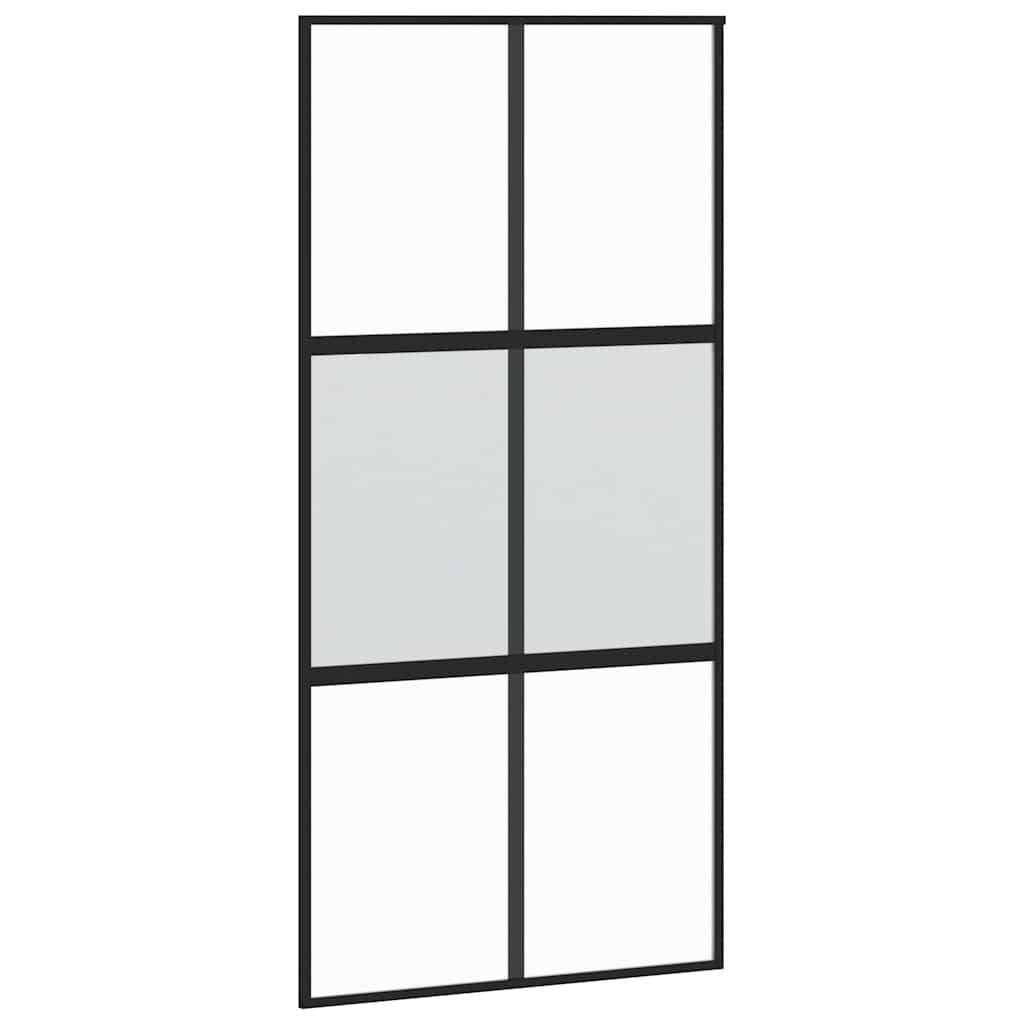 Porta Scorrevole Ferramenta Nera 102,5x205 cm Vetro Temperato | homemem39