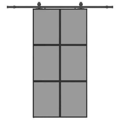 Porta Scorrevole Ferramenta Nera 102,5x205 cm Vetro Temperato | homemem39