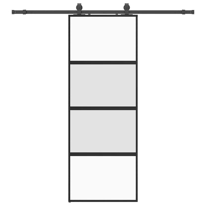 Porta Scorrevole Set Ferramenta Nera 76x205 cm Vetro Temperato | homemem39