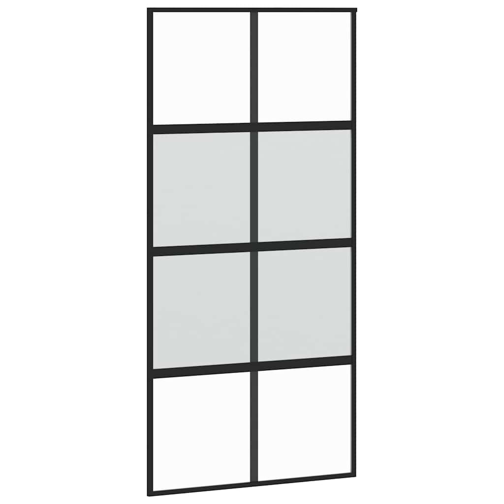 Porta Scorrevole Ferramenta Nera 102,5x205 cm Vetro Temperato | homemem39